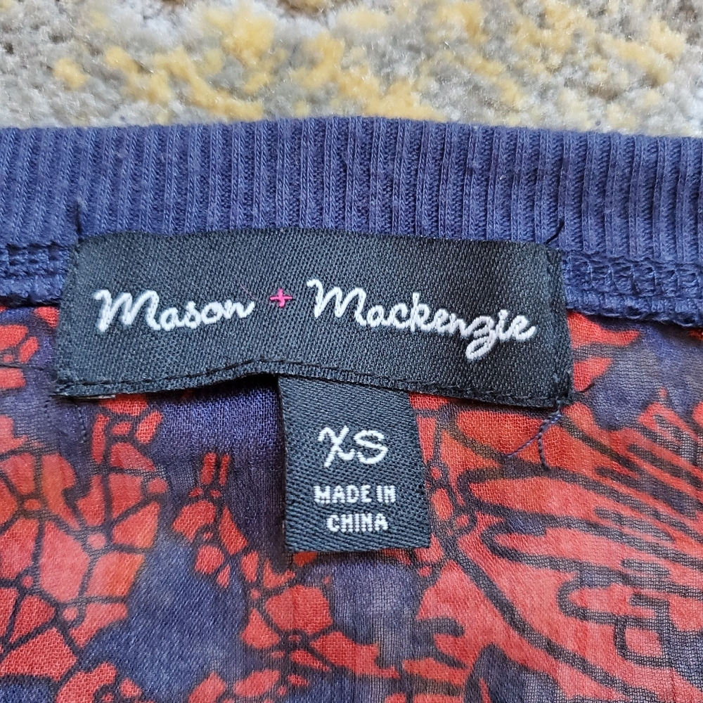 Mason + Mackenszie Navy Sheer Blouse - Picture 5 of 8